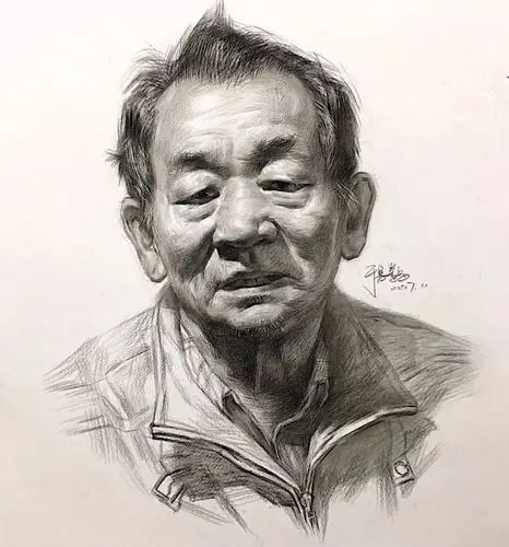 素描头像常见的老人头头像怎么画步骤图讲解欣赏