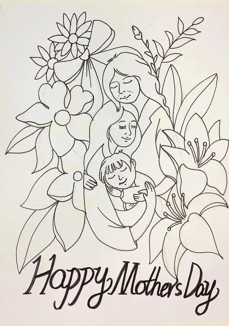 母亲节简笔画,跟小猪一起画起来吧!#母亲节#母亲节主题画 # - 抖音