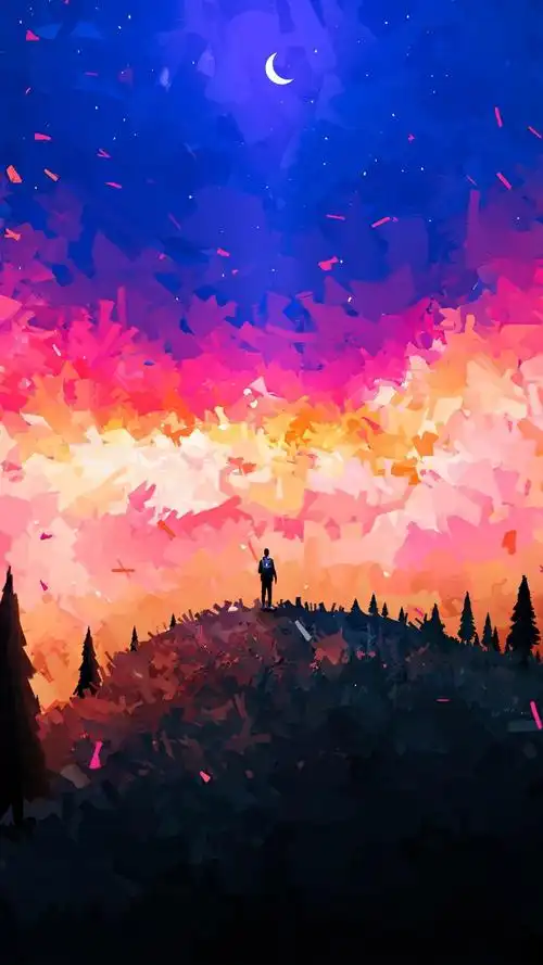 黑暗系孤独伤感动漫背影插画