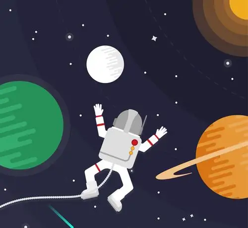 创意太空漫步的宇航员矢量素材