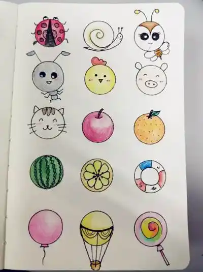 物品简笔画图片展示_圆形物品简笔画相关图片图片圆圈画动物简笔画