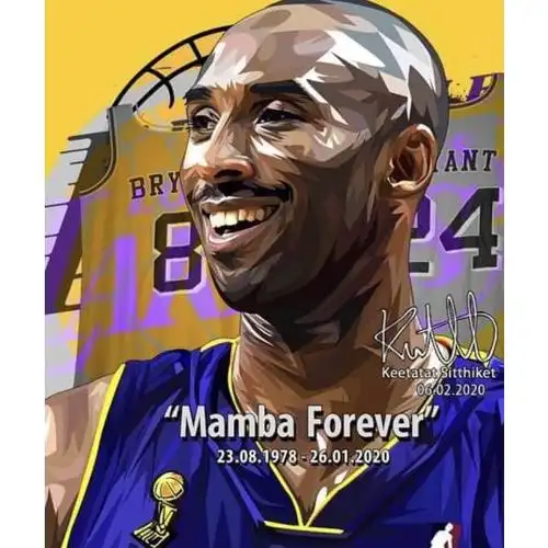 pop art wall decoration drawing (kobe bryant - mamba forever)