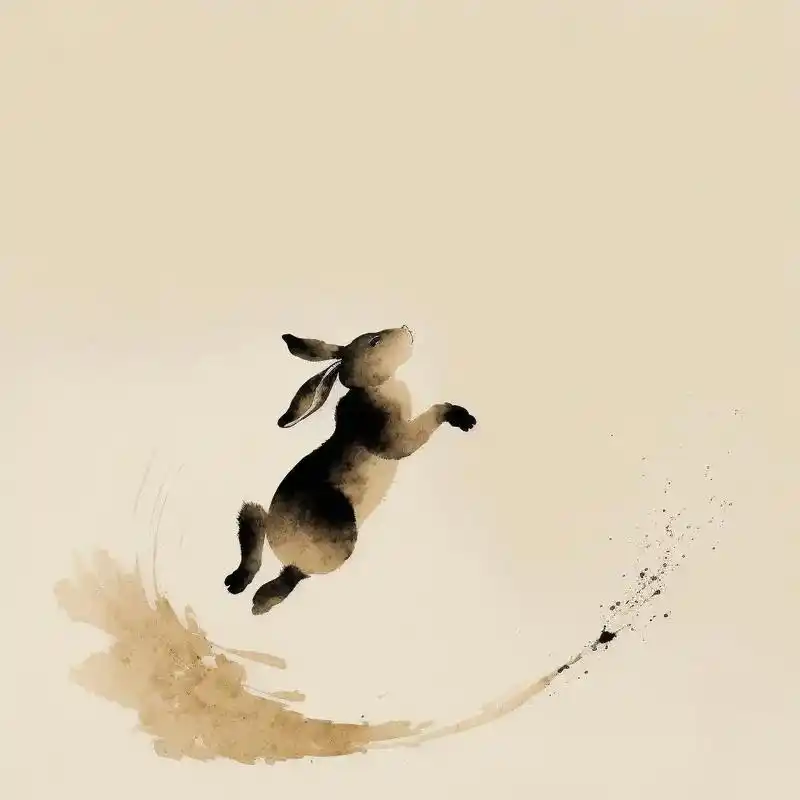 中国水墨画(头像)-兔然灵动.萝卜白菜,环肥燕瘦,各取所需  - 抖音