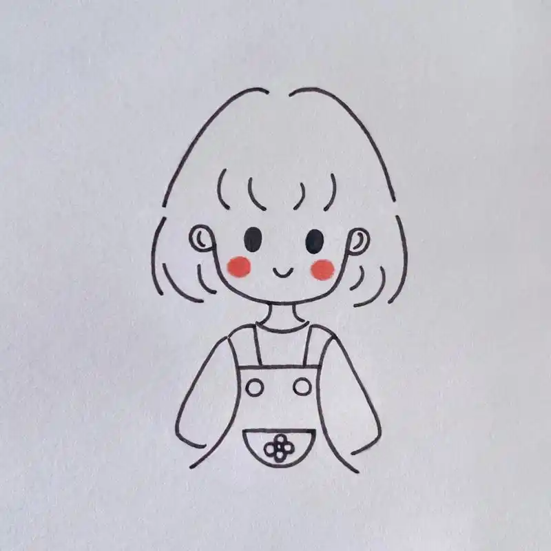 可爱小女孩简笔画教程 #画画# #绘画# #简笔画# #简笔画教程# #画画