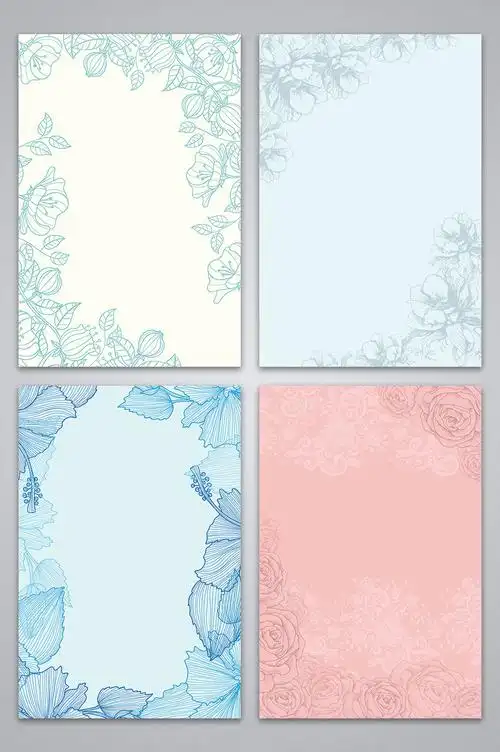 矢量春季花卉线描海报背景模板免费下载 _广告设计图片设计素材_【包