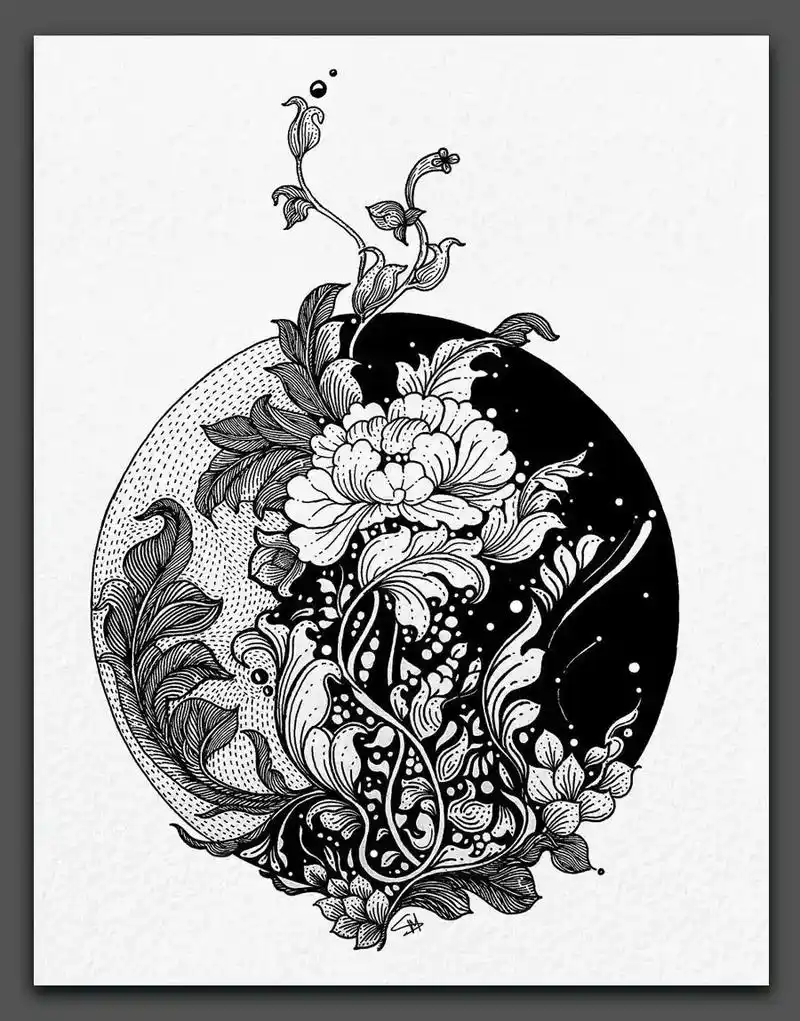 黑白线描,喜欢的可以收藏哦#想画就画 #零基础学画画 #手绘 - 抖音