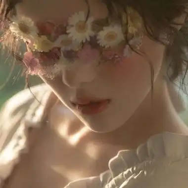 用花蒙住眼睛的女头 高清唯美意境森系带花女头图片_女生头像_美头网