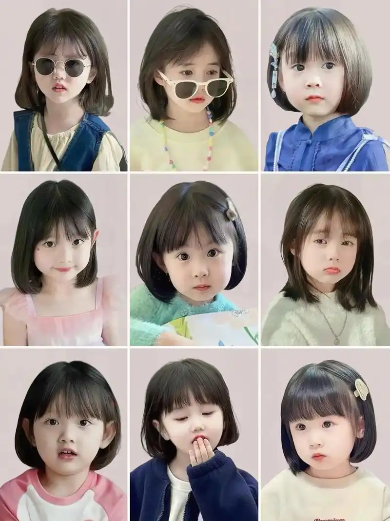 女童短发 麻麻们 短发发型大集合 香给女儿剪个 - 抖音
