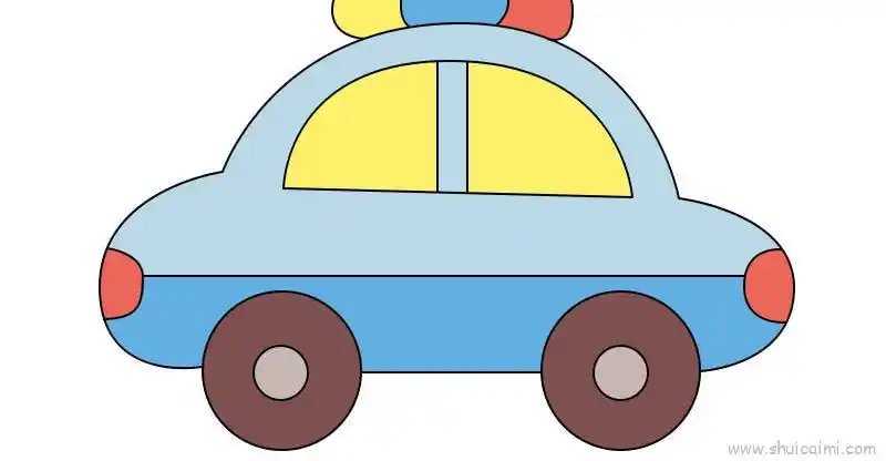 警车儿童画怎么画警车简笔画图片大全