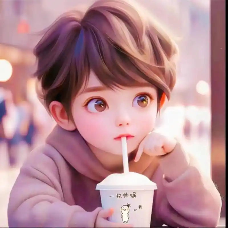 2023新小男孩小女孩手握奶茶喝奶茶头像 闺蜜头像 姐妹头像 - 抖音