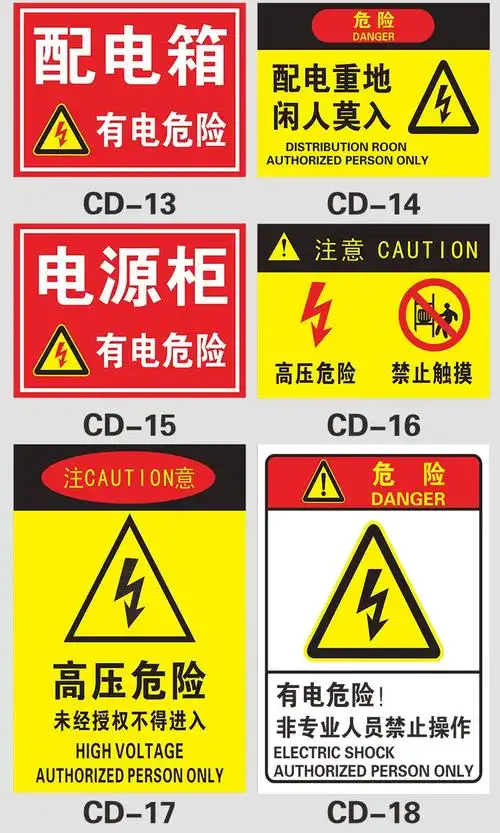 配电箱 有电危险 安全警示牌 亚克力标识牌 配电箱下禁止堆放杂物30