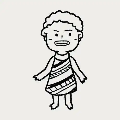 非洲人的简笔画