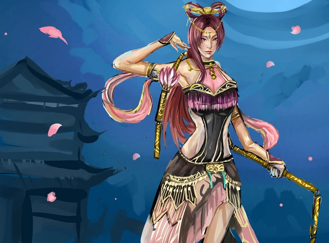 真三国无双霸 貂蝉同人 - 插画 - 摸鱼网