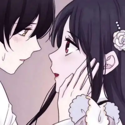 动漫男女亲吻头像 高清甜蜜的动漫情头亲吻一左一右图片_情侣头像_美