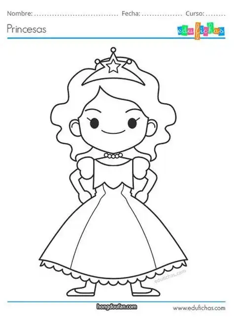 戴王冠的公主简笔画