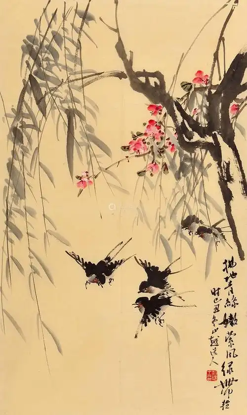 鲍黎健 迎春图 镜心 设色纸本