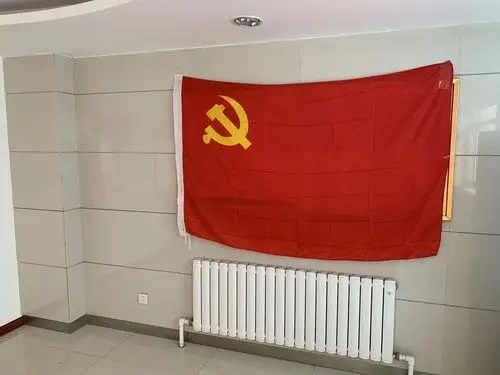 党旗悬挂在登沙河支行的党员活动室正中央,更悬挂在每一位党员的心中!