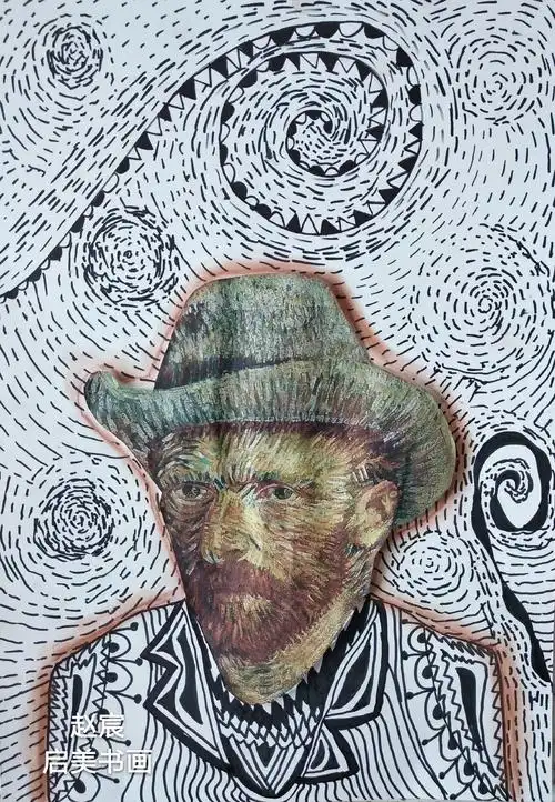 启美书画:梵高的自画像