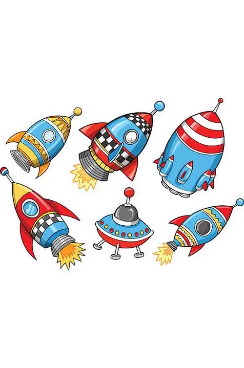 儿童卡通飞船火箭素材