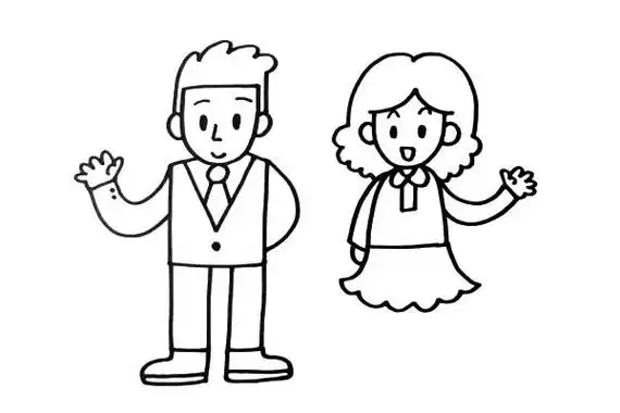 感恩爸爸妈妈简笔画彩色图文教程