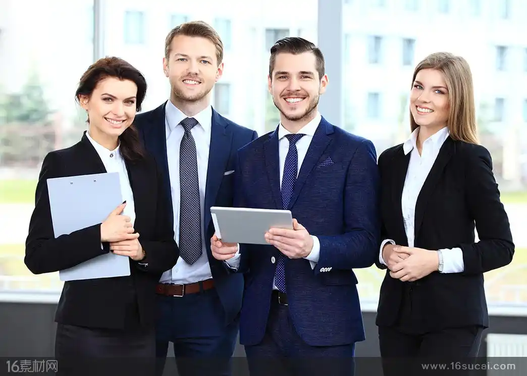 外国商务人士合影高清摄影图片