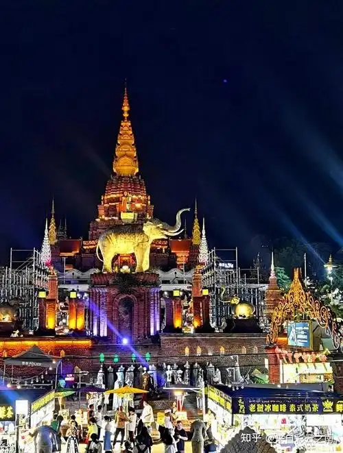 国庆节游西双版纳(一)告庄西双景美丽的夜景