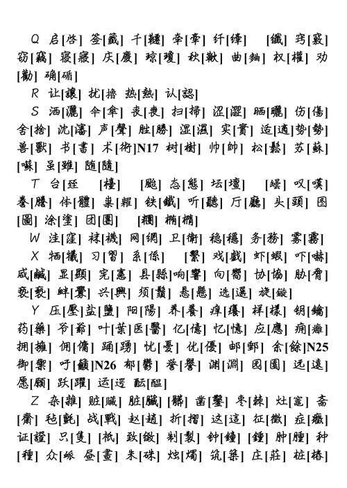 常用汉字3500 常用繁体字钢笔书法字体