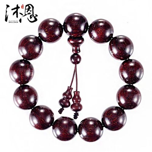 沐恩 满金星印度小叶紫檀手串老料高油密略包浆易盘玩 满星18mmx13颗