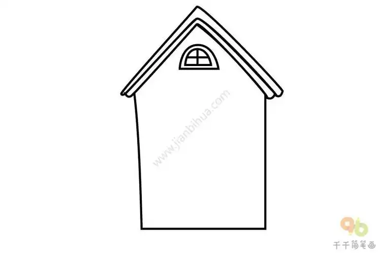 甜蜜的小别墅简笔画步骤图_房子简笔画