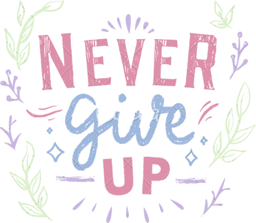 教育手绘粉笔插画nevergiveup