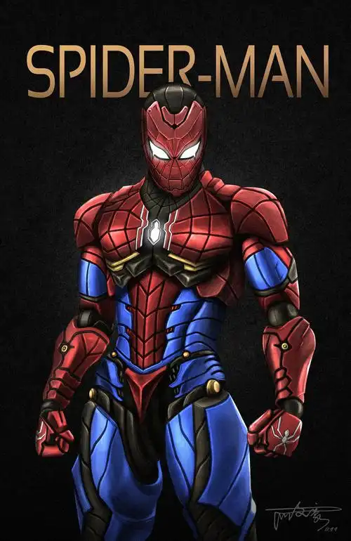 【板绘】钢铁蜘蛛侠 iron spider man|插画|商业插画|在野hwh - 原创