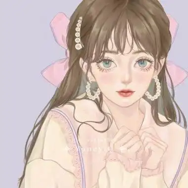 彩绘插画女生头像图片楚楚动人深入我心