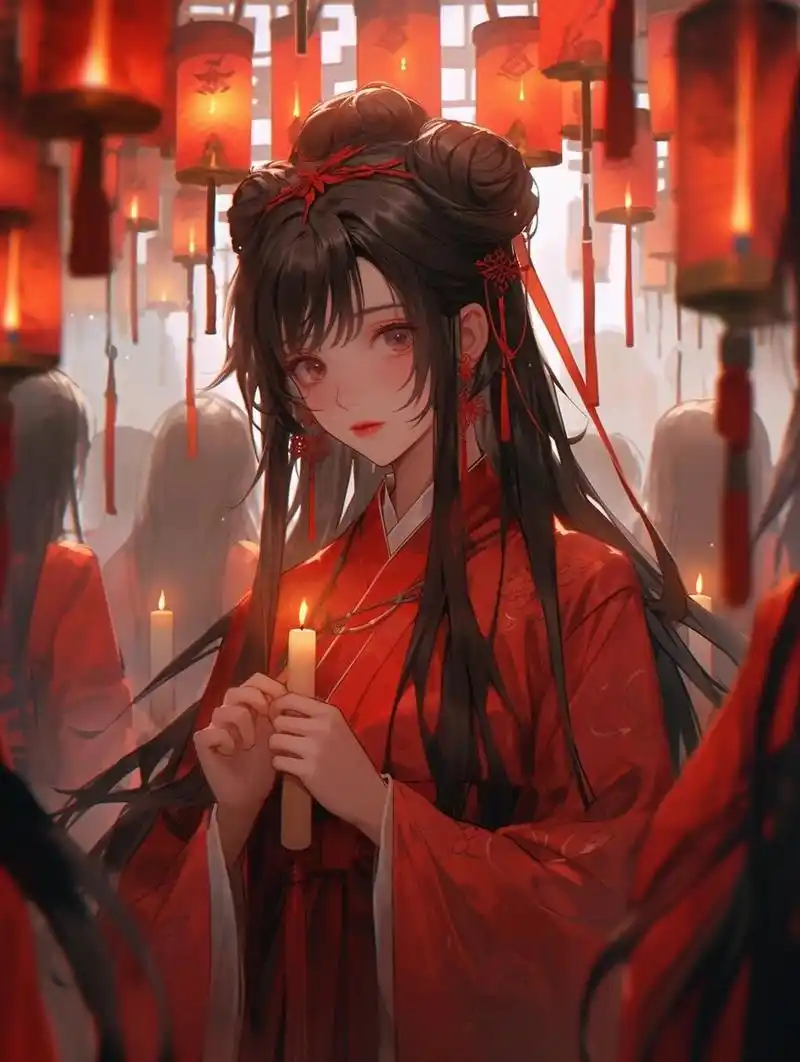 红嫁衣② | 古风头像壁纸插画素材女生头像