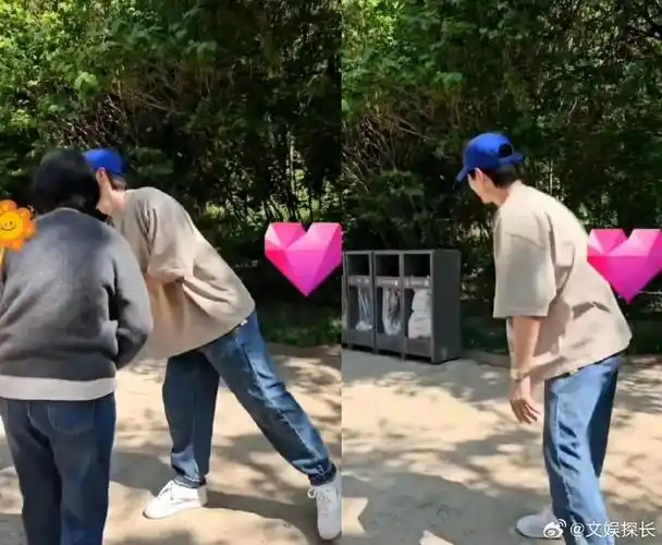 宋仲基一家三口逛公园