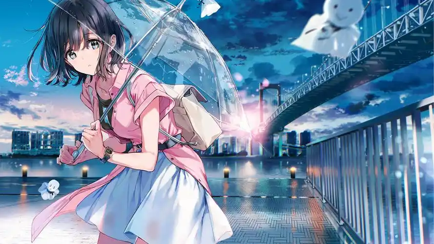 甜美动漫美女插画桌面壁纸