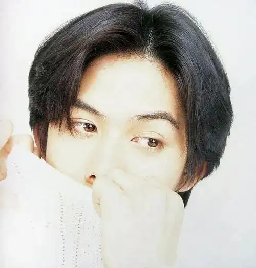 比如,木村拓哉95其实这种m字头的发型,在90年代的男明星里面非常