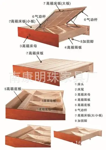5米 1.8米宽实木床 橡木 高箱床-南康明珠家具厂-马可波罗网