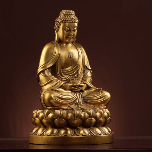 释迦牟尼佛像纯铜供奉家居佛堂大日如来如来佛佛祖摆件