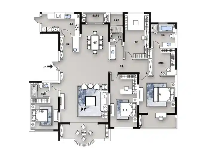 267平,大平层!昆山一女主家中高级画面,进屋就被惊艳,羡慕!