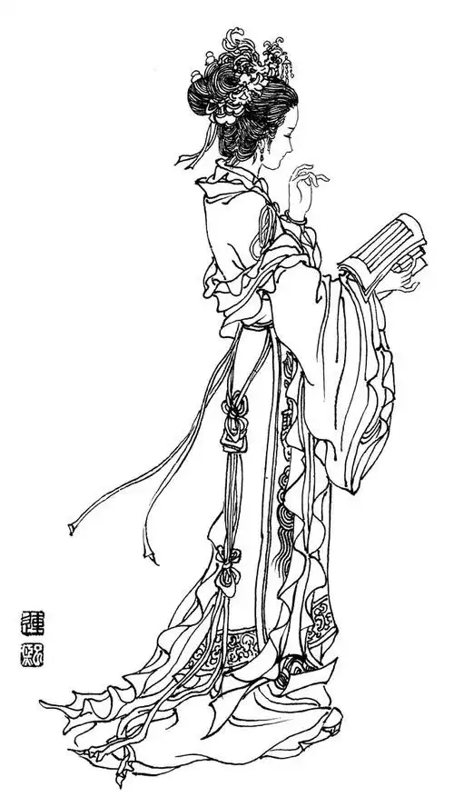 中国画白描人物学习素材91幅