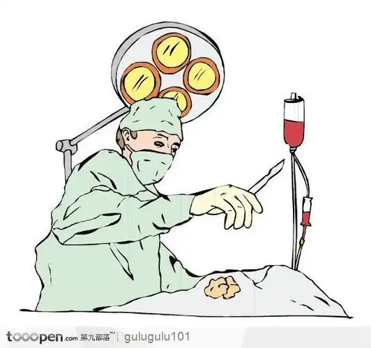 拿手术刀的医生插画素材