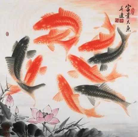 九鱼图是中国传统文化中的一个重要符号,它常常被用