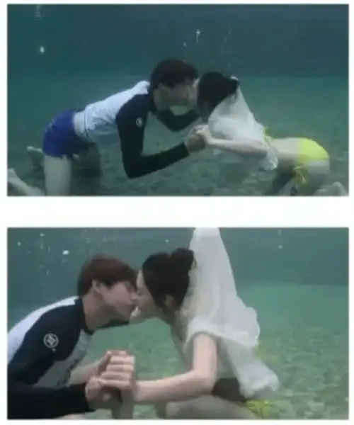 称拍到两人在水中亲吻,但照片很模糊,无法确认是否真的是魏大勋和李沁