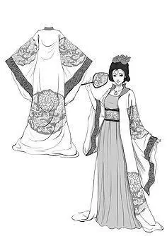 画古装衣服简笔画好看古代汉服女子简笔画以中国元素设计服装简笔画