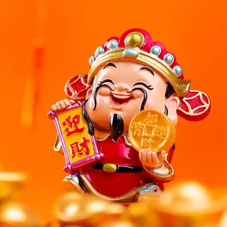 抖音中秋好礼季 迎财神摆件招财办公室发财同款财神爷钱罐家居 -抖