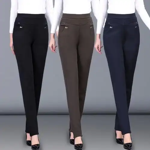 中老年人女裤大码高腰弹力妈妈裤子新款直筒裤中年女裤休闲裤春夏