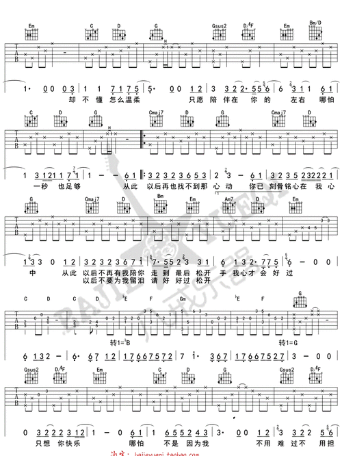 从此以后吉他谱_吴亦凡_六线谱标准版