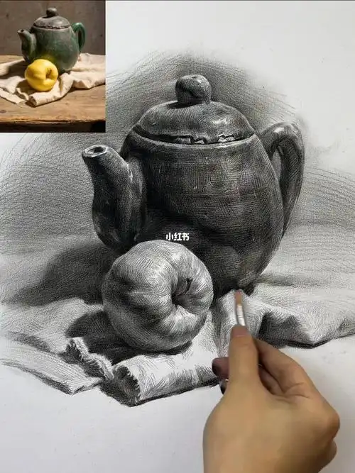 素描静物  #零基础素描  #素描画  #素描  #静物素描  #素描教学