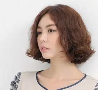 短发烫发发型图片 2016最流行的圆脸烫的头发广告吹风机 卷发棒-质优