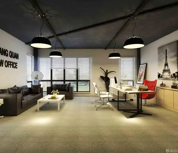 50平办公室室内简约吊灯装修效果图片